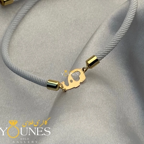 دستبند فیل قلبی طلا لیزری